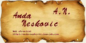 Anda Nešković vizit kartica